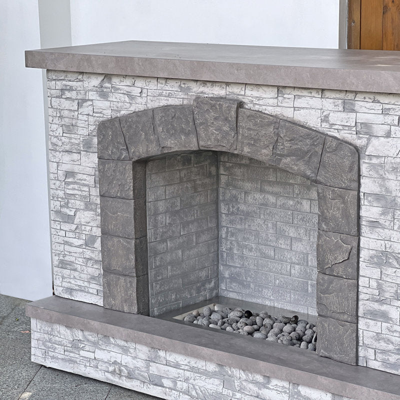 67 Inches European Ledge Outdoor Propane Fireplace