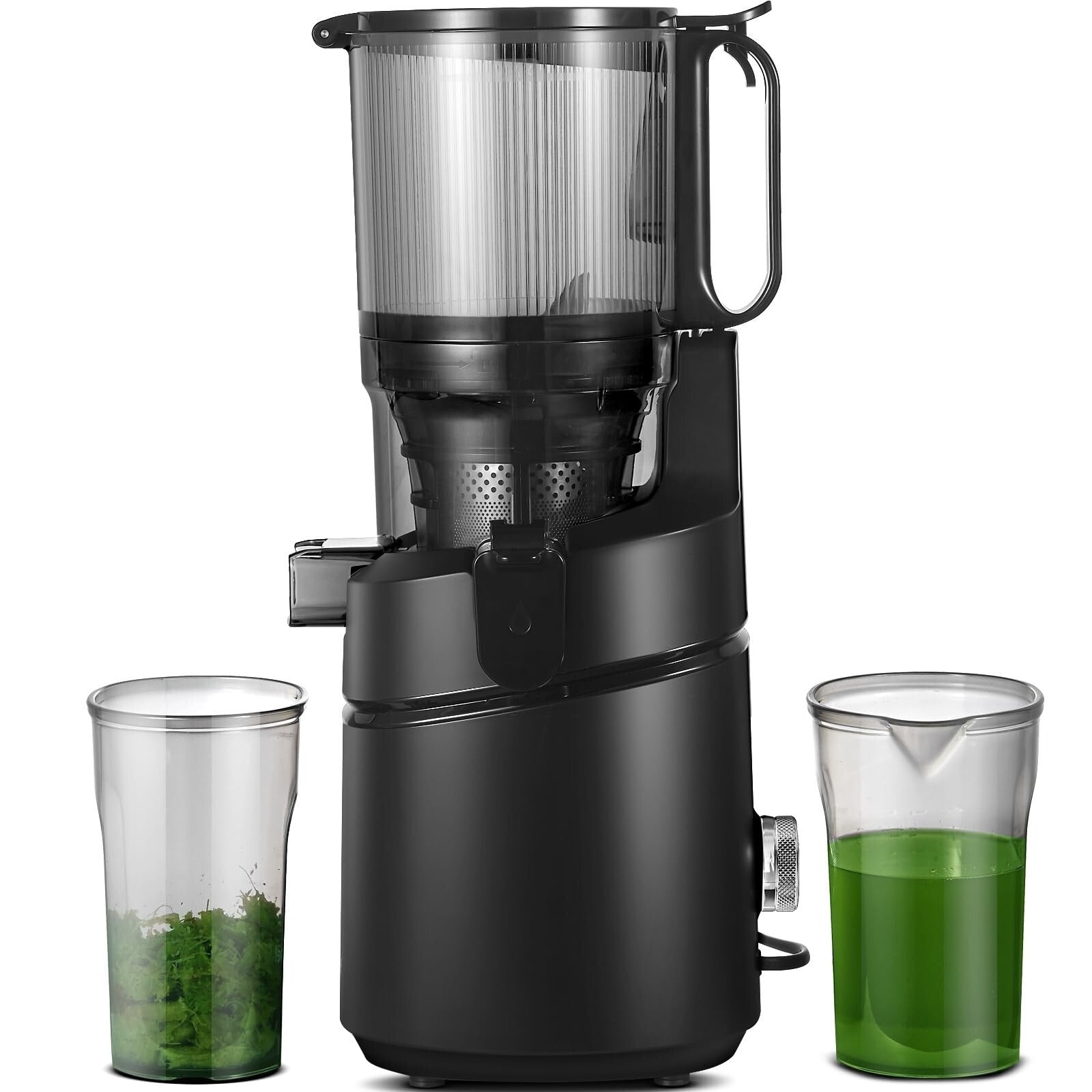 AMZCHEF 5.3-Inch Self-Feeding Masticating Juicer Fit Whole Fruits & Vegetables