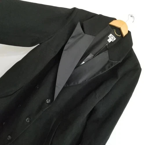 NWT Future Collective Black Notched Lapel Double Breasted Coat Size 1X