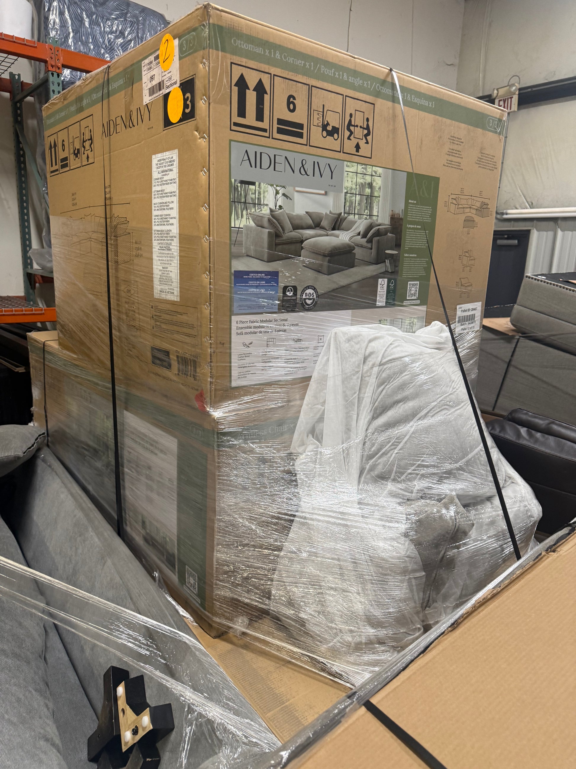 Sereen 6-Piece Fabric Modular Sectional – Taupe