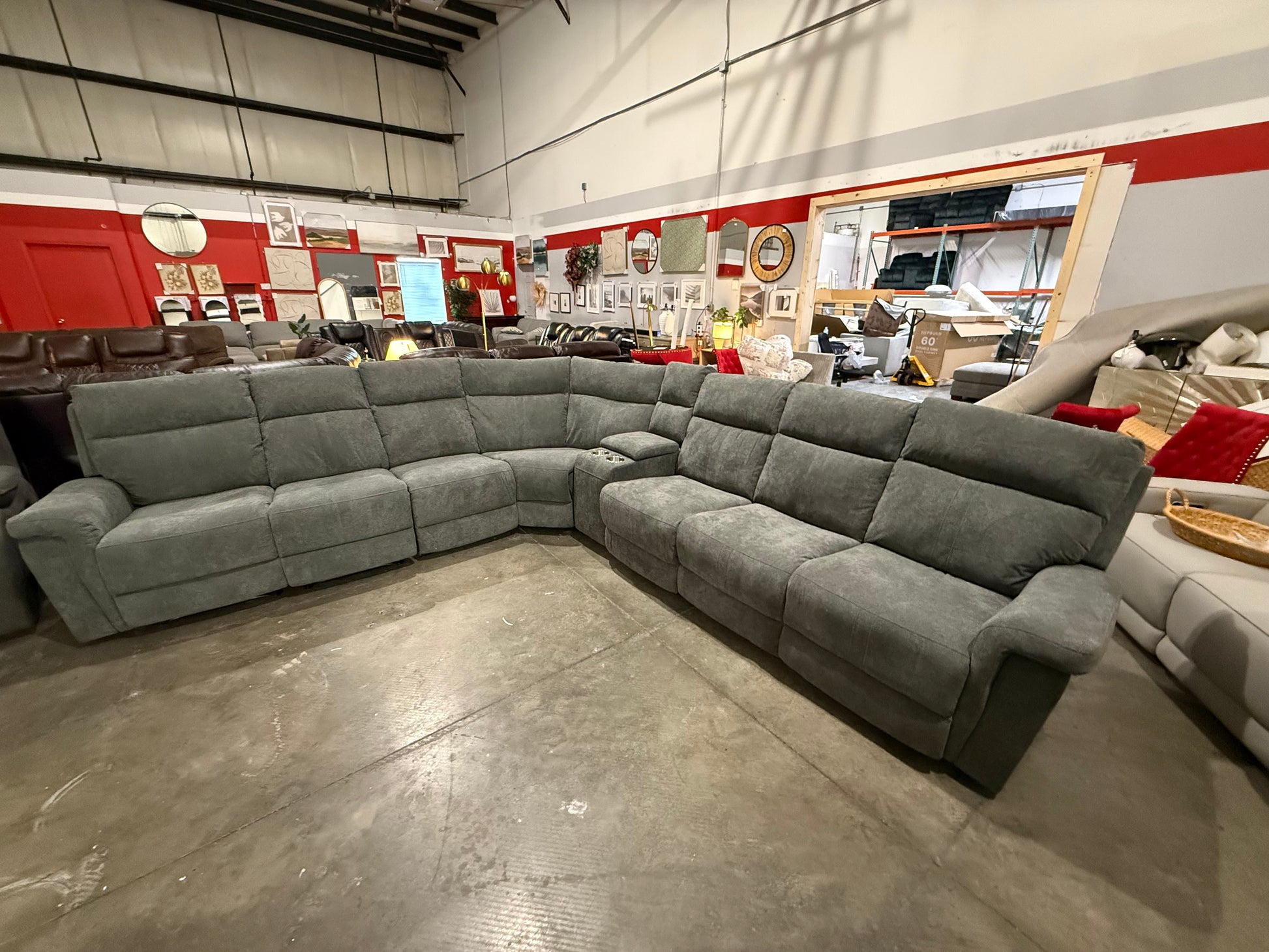 8 - Piece Cushion Back Power Reclining Sectional With Adjustable Lumbar Support & Headrest