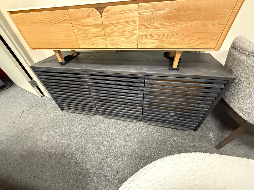 59.06" White+Burlywood Stone+Solid Wood TV Stands