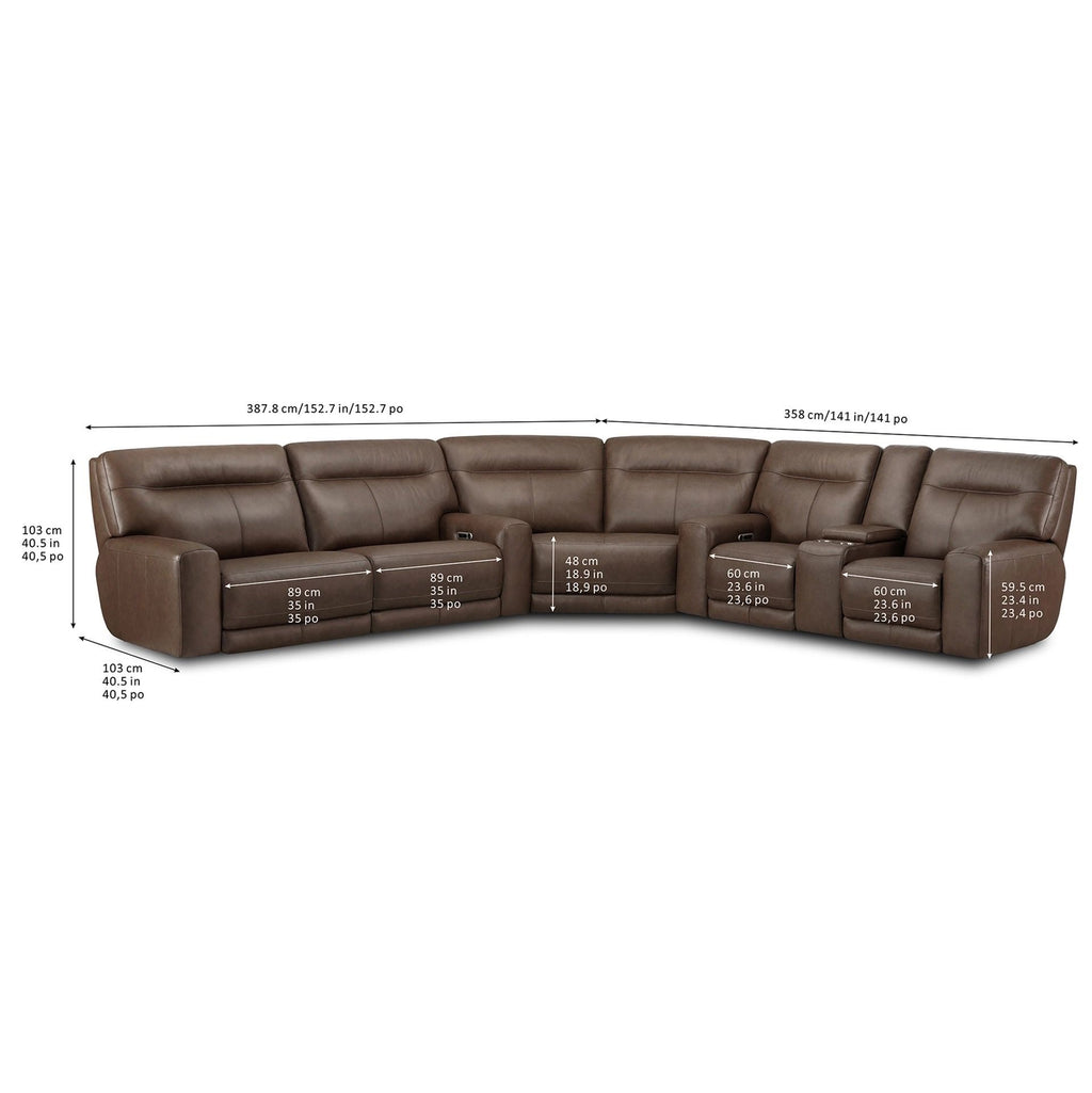 Atlas 3-piece Leather Power Reclining Sectional with Power Headrests 💥🏷OUTLET | COSTCO