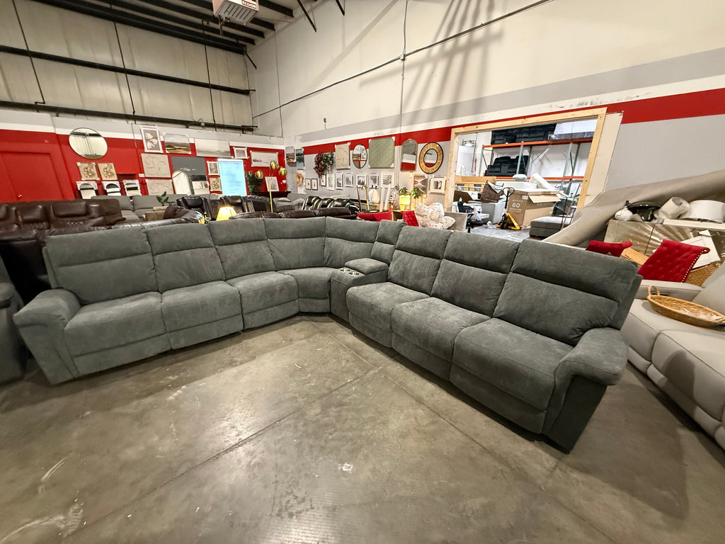 8 - Piece Cushion Back Power Reclining Sectional With Adjustable Lumbar Support & Headrest