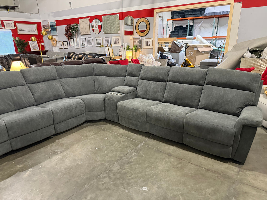 8 - Piece Cushion Back Power Reclining Sectional With Adjustable Lumbar Support & Headrest