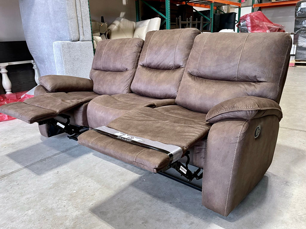 WAREHOUSE CLEARANCE | Barcalounger Henley Fabric Manual Reclining Sofa, Brown