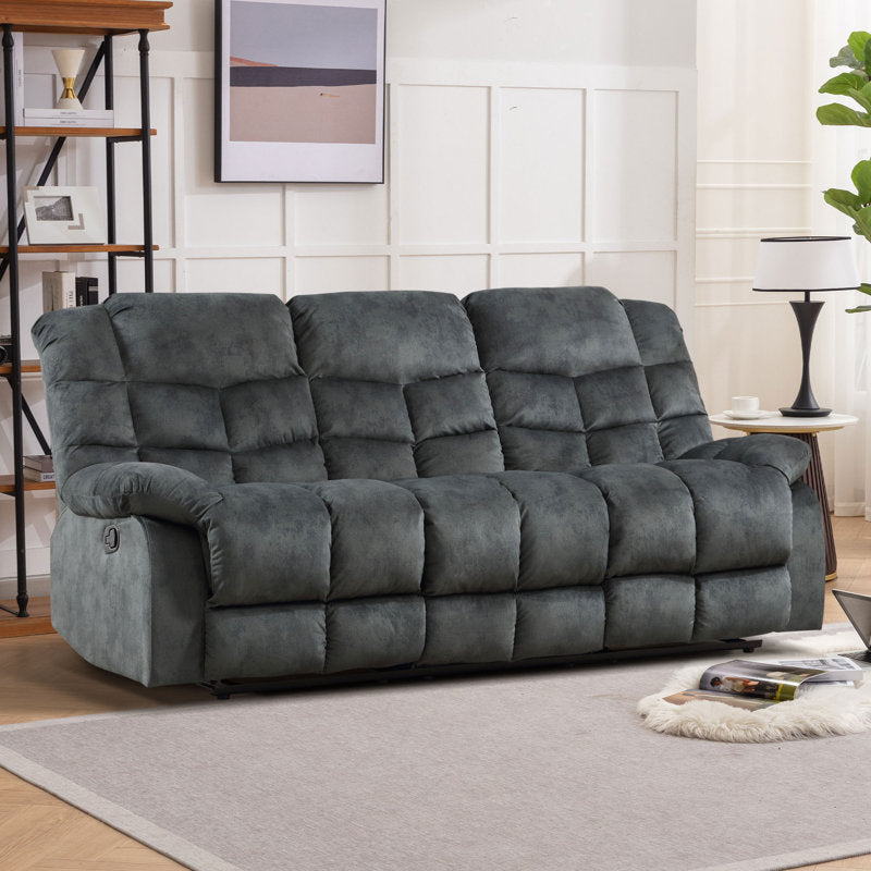 Edilmar 83.1'' Wide Contemporary and Overstuffed Manual Reclining Sofa with Wide Backrest