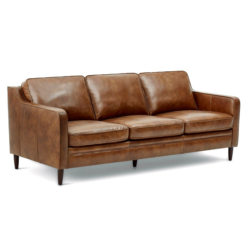 Ashtabula Genuine Leather Square Arm Sofa