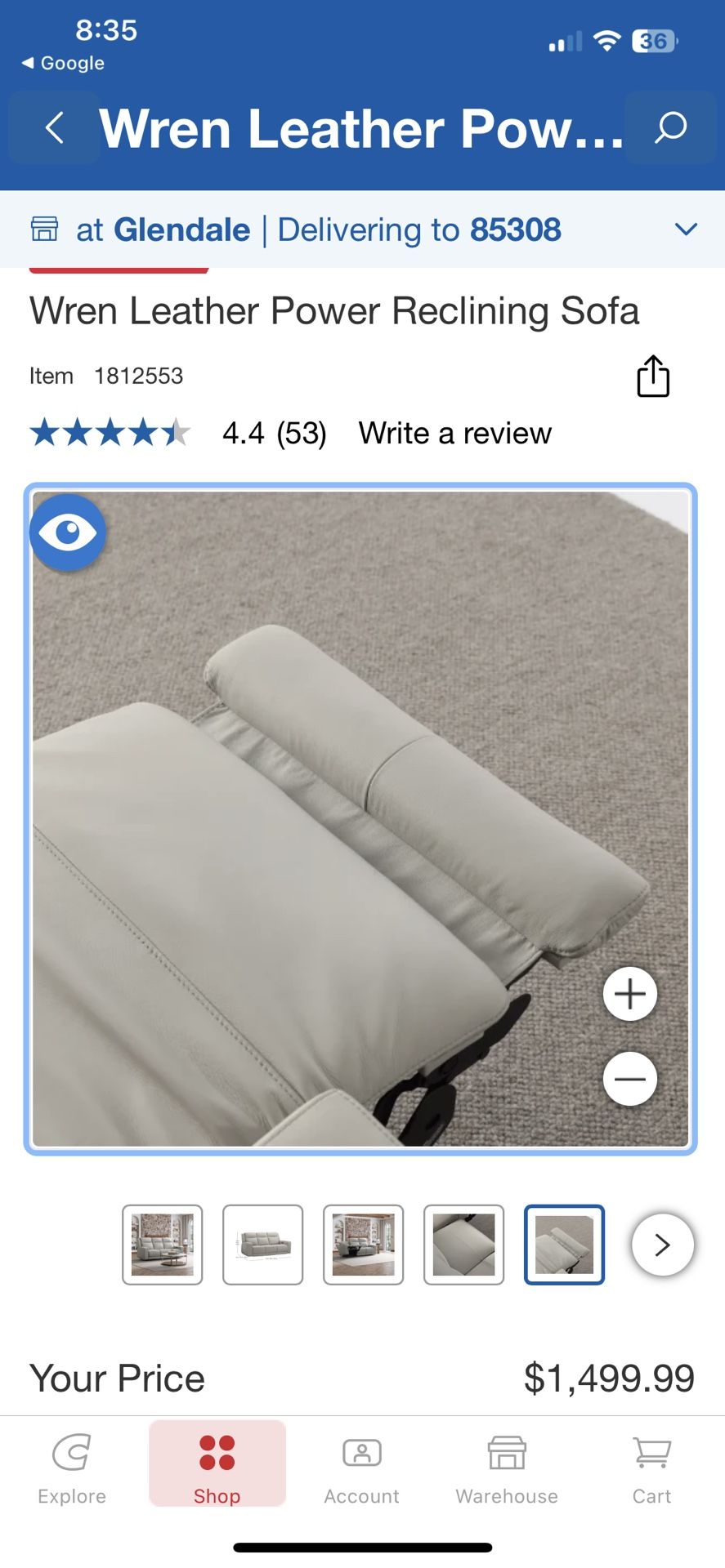 Wren Leather Power Reclining Sofa – New