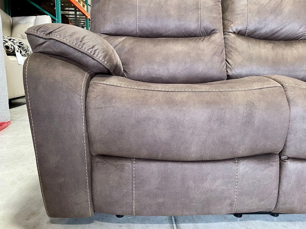WAREHOUSE CLEARANCE | Barcalounger Henley Fabric Manual Reclining Sofa, Brown