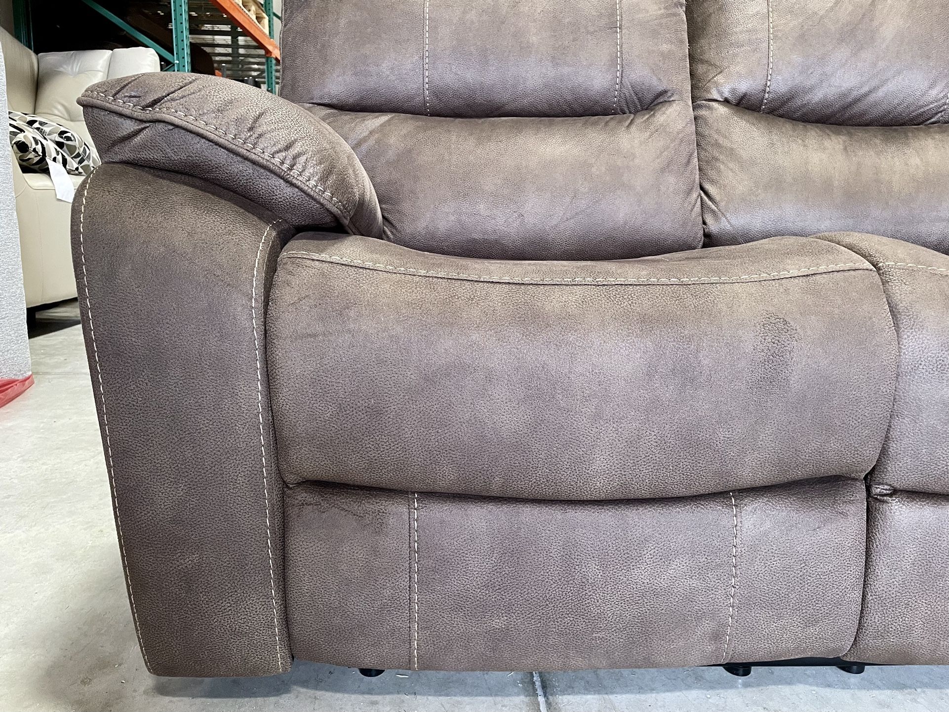 WAREHOUSE CLEARANCE | Barcalounger Henley Fabric Manual Reclining Sofa, Brown