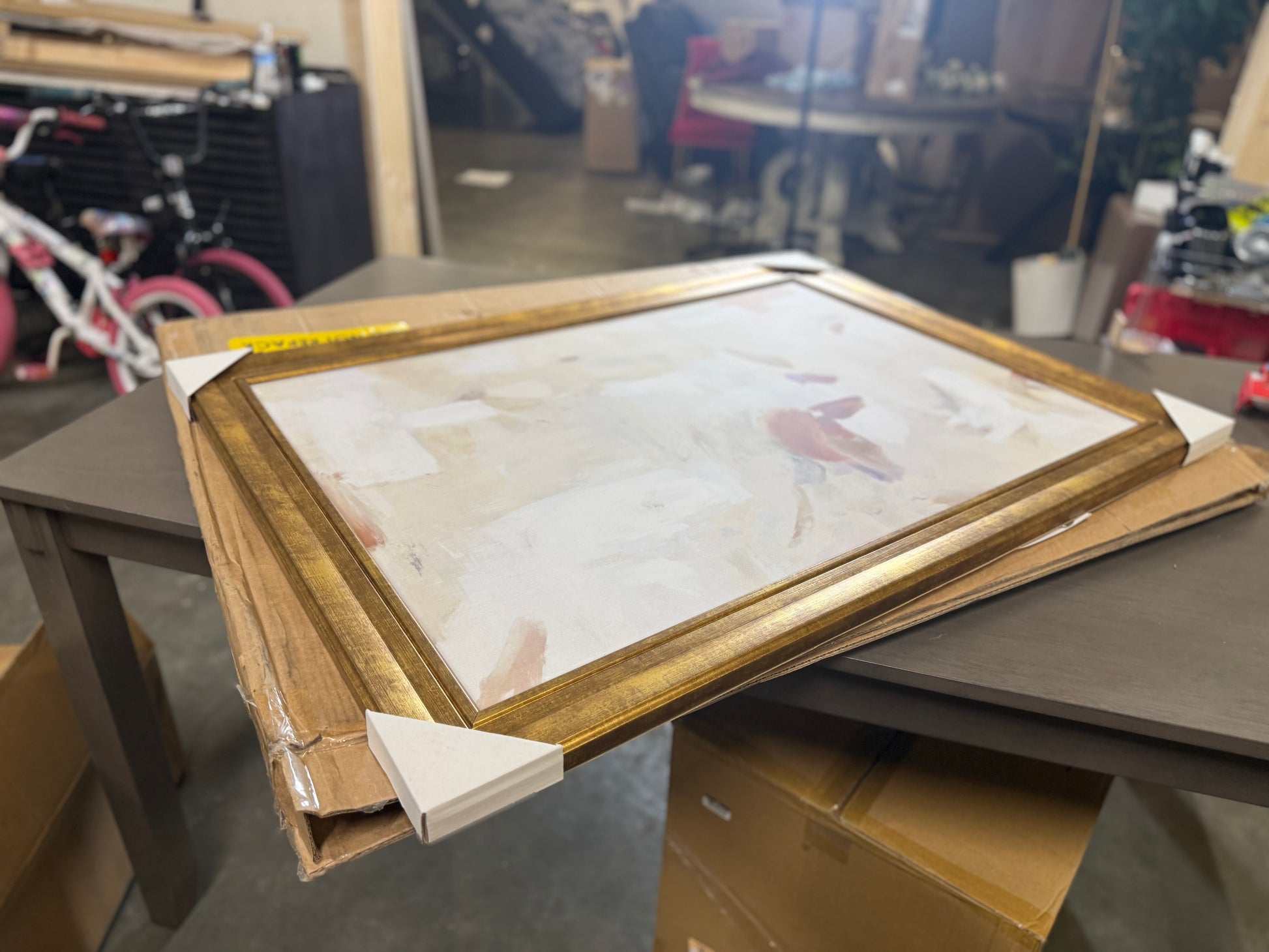 28"x38" Modern Abstract Light Framed Wall Art with Ornate Frame - Threshold™ designed with Studio McGee