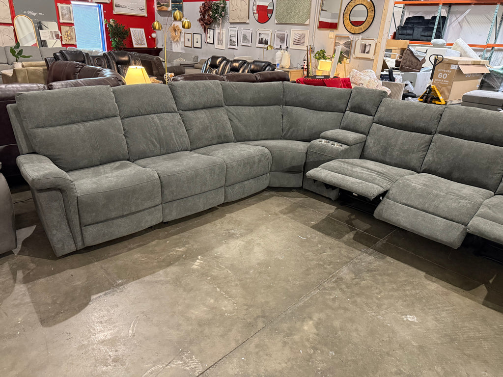 8 - Piece Cushion Back Power Reclining Sectional With Adjustable Lumbar Support & Headrest