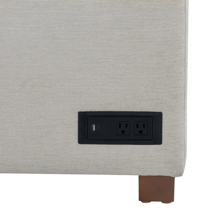 Coddle Luke Fabric Sleeper Sofa with Reversible Chaise and Storage, Beige