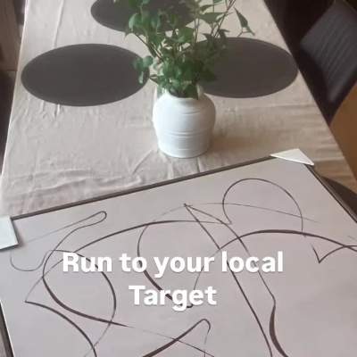 30"x30" Line Abstract Framed Canvas Wall Art - Threshold™ designed with Studio McGee