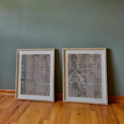 (Set of 2) 24" x 30" Textured Fabric Framed Wall Art - Threshold™