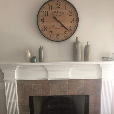 26" Grand Central Station Wall Clock Tan/Black - Threshold™: Vintage-Inspired, Large Numerals, Indoor Decor