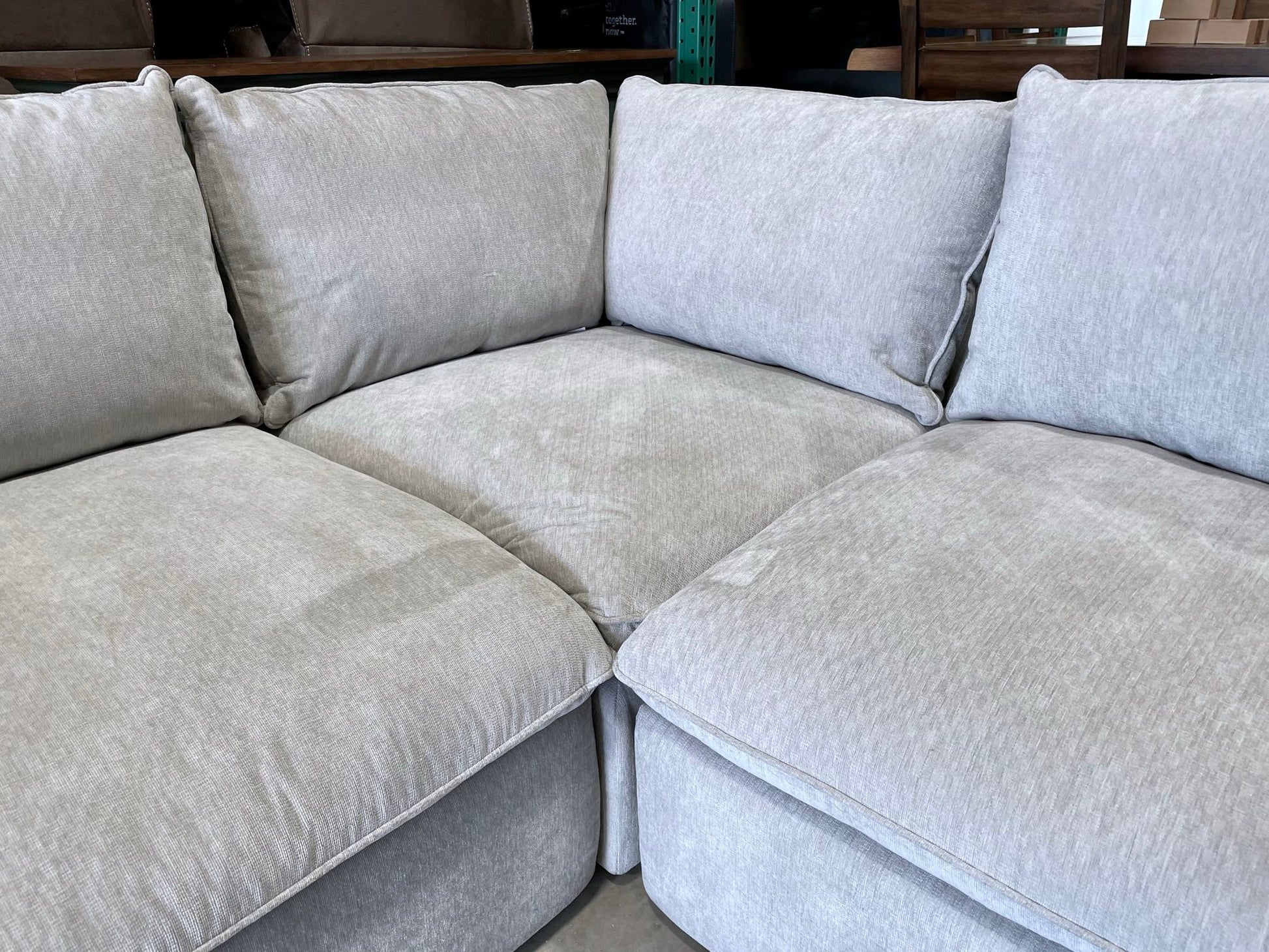 Harwood 5-piece Fabric Modular Sectional Sofa with Power Footrest, Gray WAREHOUSE CLEARANCE |