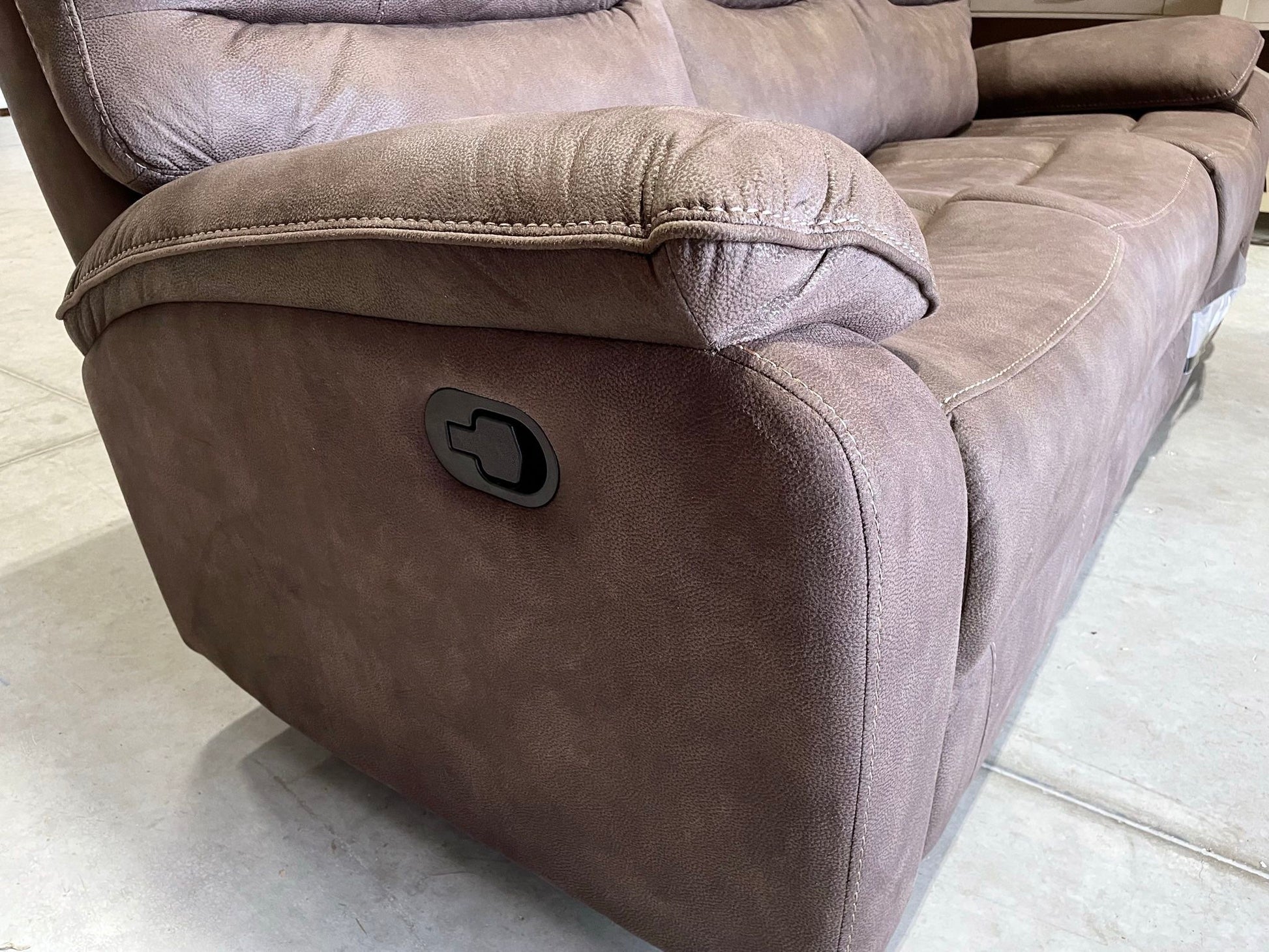 WAREHOUSE CLEARANCE | Barcalounger Henley Fabric Manual Reclining Sofa, Brown