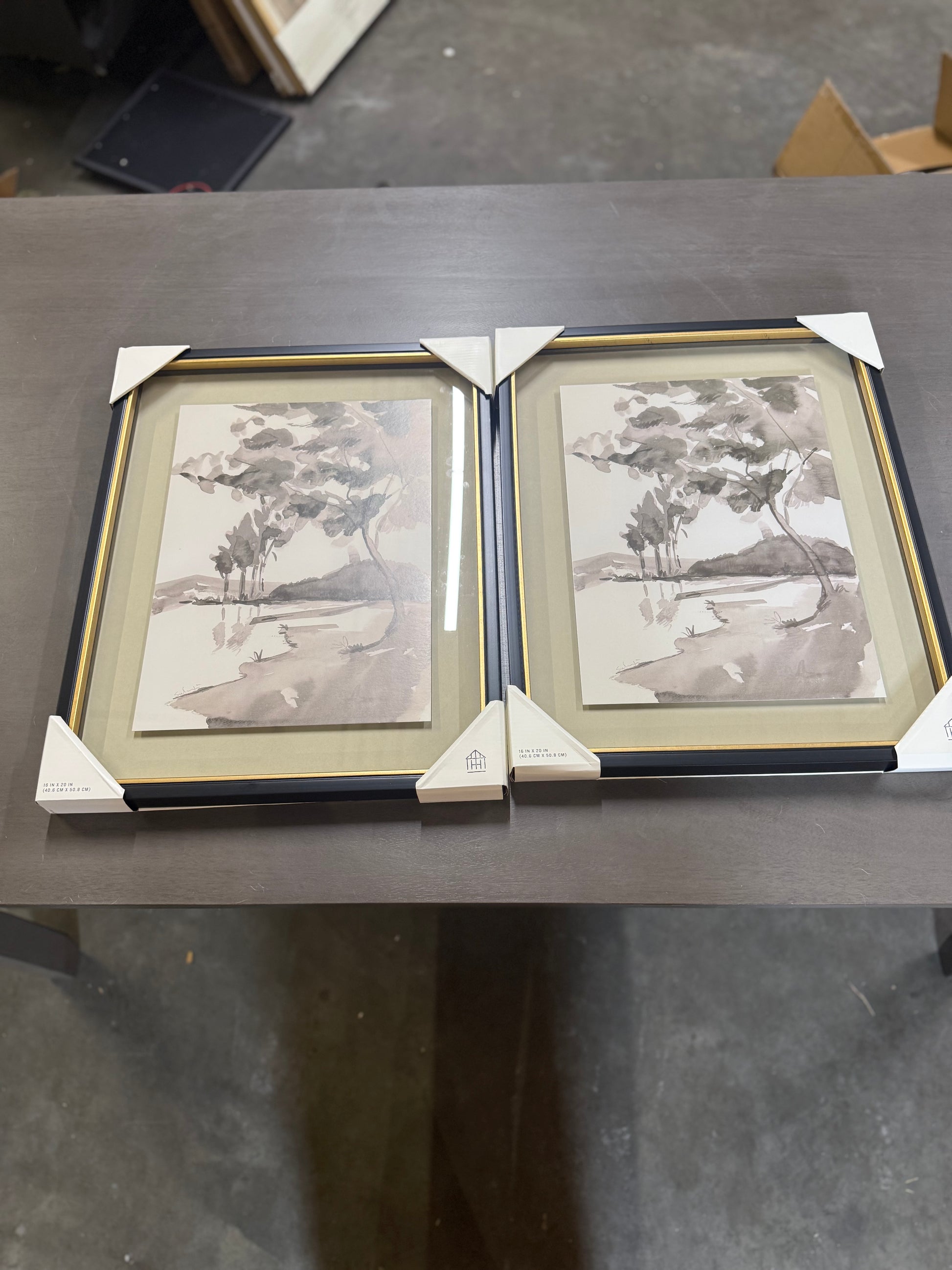 16"x20" Washed Landscape Framed Wall Art - Hearth & Hand with Magnolia