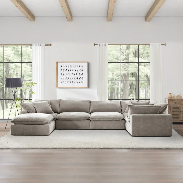 Sereen 6-Piece Fabric Modular Sectional – Taupe