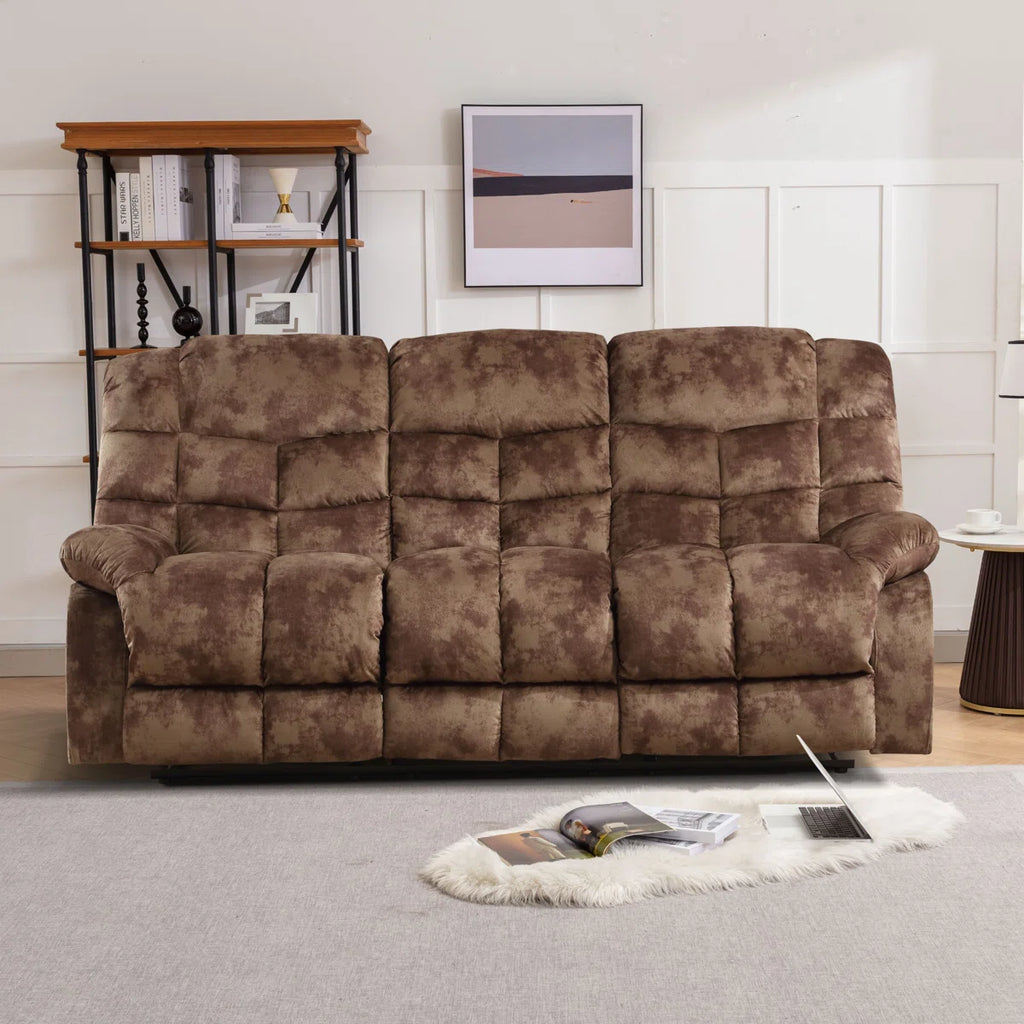 Edilmar 83.1'' Wide Contemporary and Overstuffed Manual Reclining Sofa with Wide Backrest