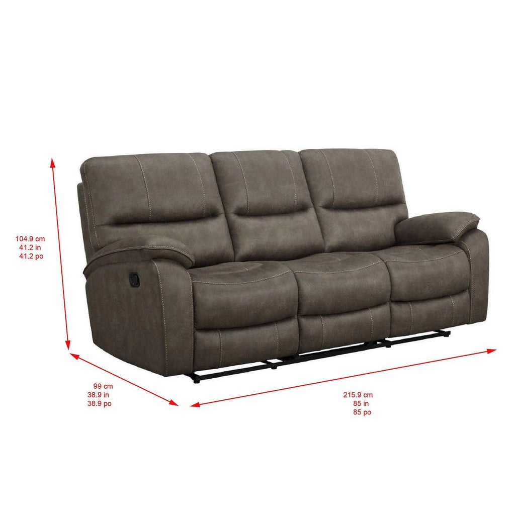 WAREHOUSE CLEARANCE | Barcalounger Henley Fabric Manual Reclining Sofa, Brown