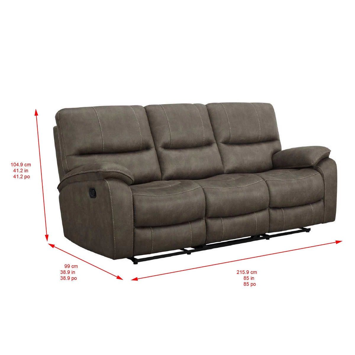 WAREHOUSE CLEARANCE | Barcalounger Henley Fabric Manual Reclining Sofa, Brown