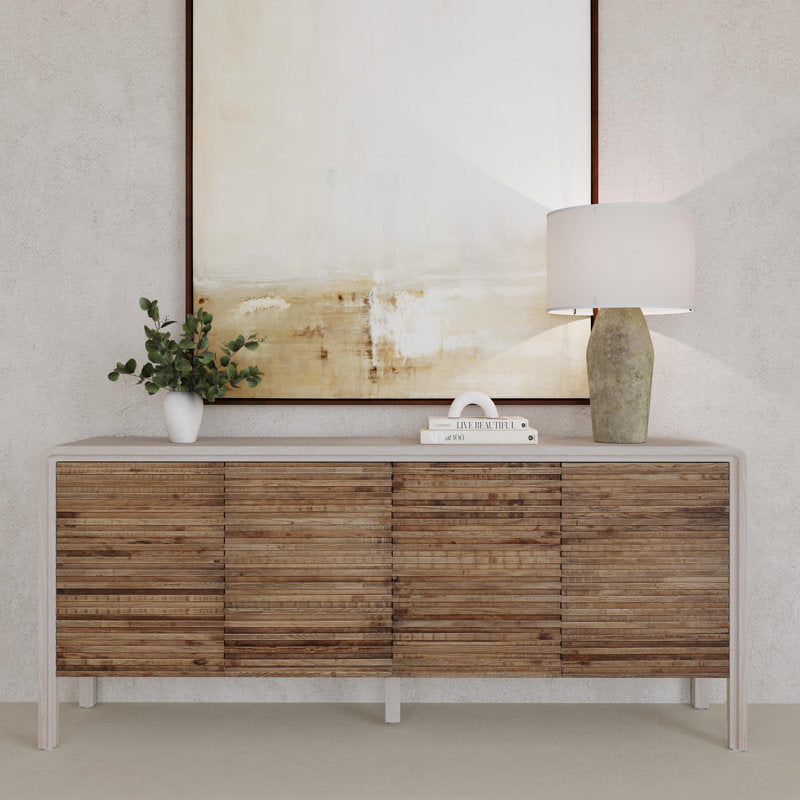 Spencer 79" Wide Elm Solid Wood Sideboard