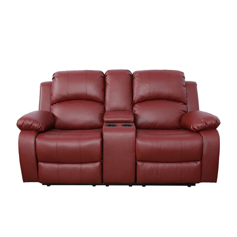 69'' Vegan Leather Pillow Top Arm Reclining Loveseat Sofa