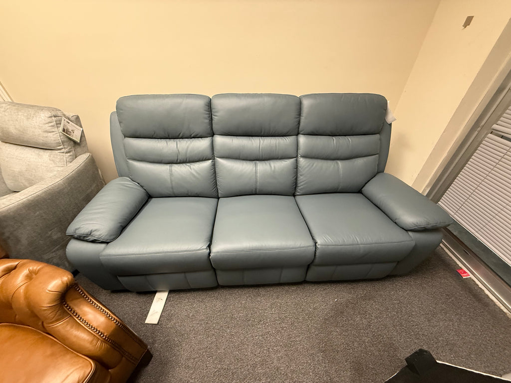 Kaniel 86.5'' Transitional Power Double Reclining Sofa - Power Reclining Sofa with Top Grain Leather Upholstery, Dual Power Reclining, Integrated USB Ports and Metal-Reinforced Frame