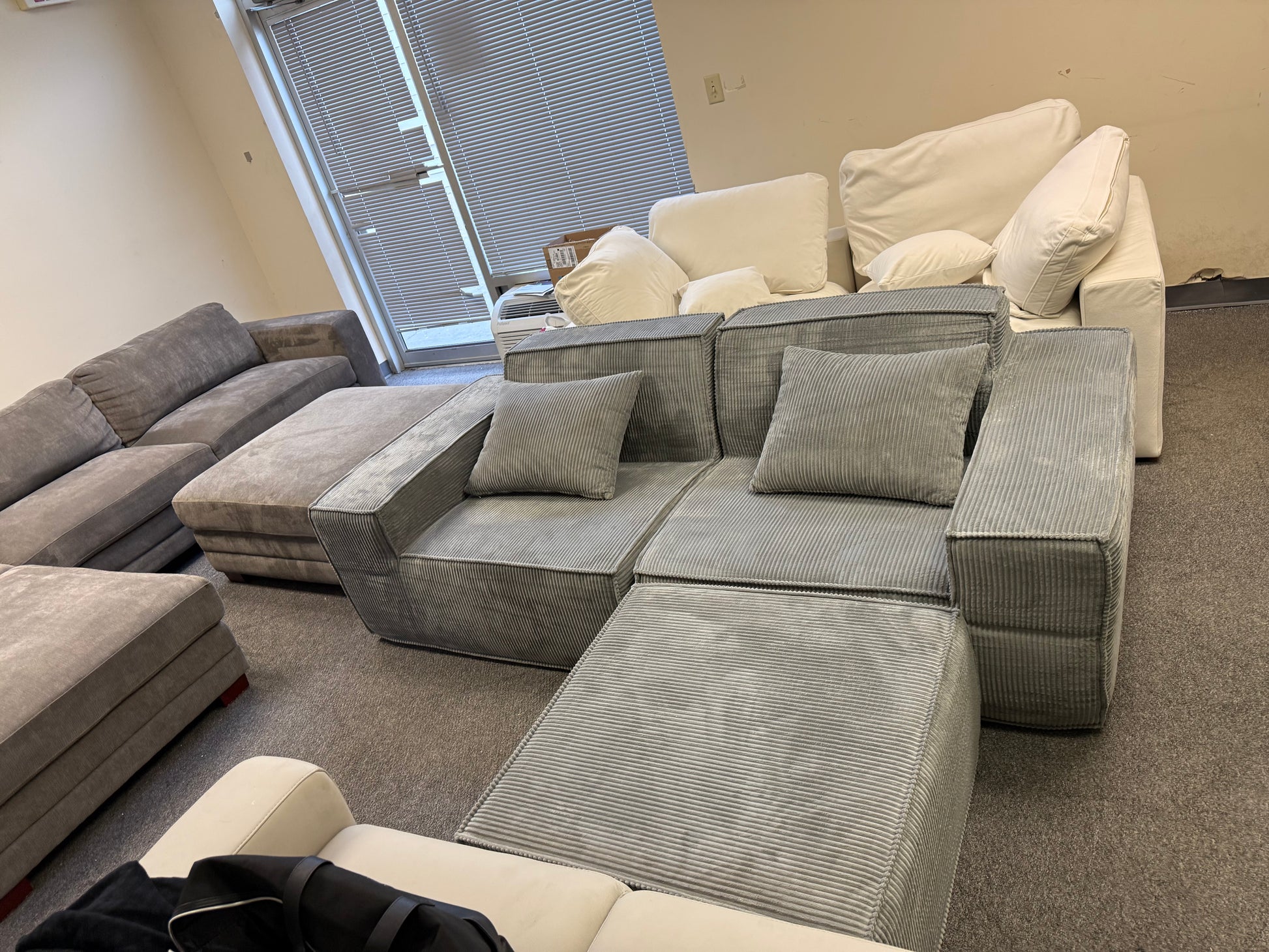 86-Inch Free Combination Modular Gray Sofa Living Room