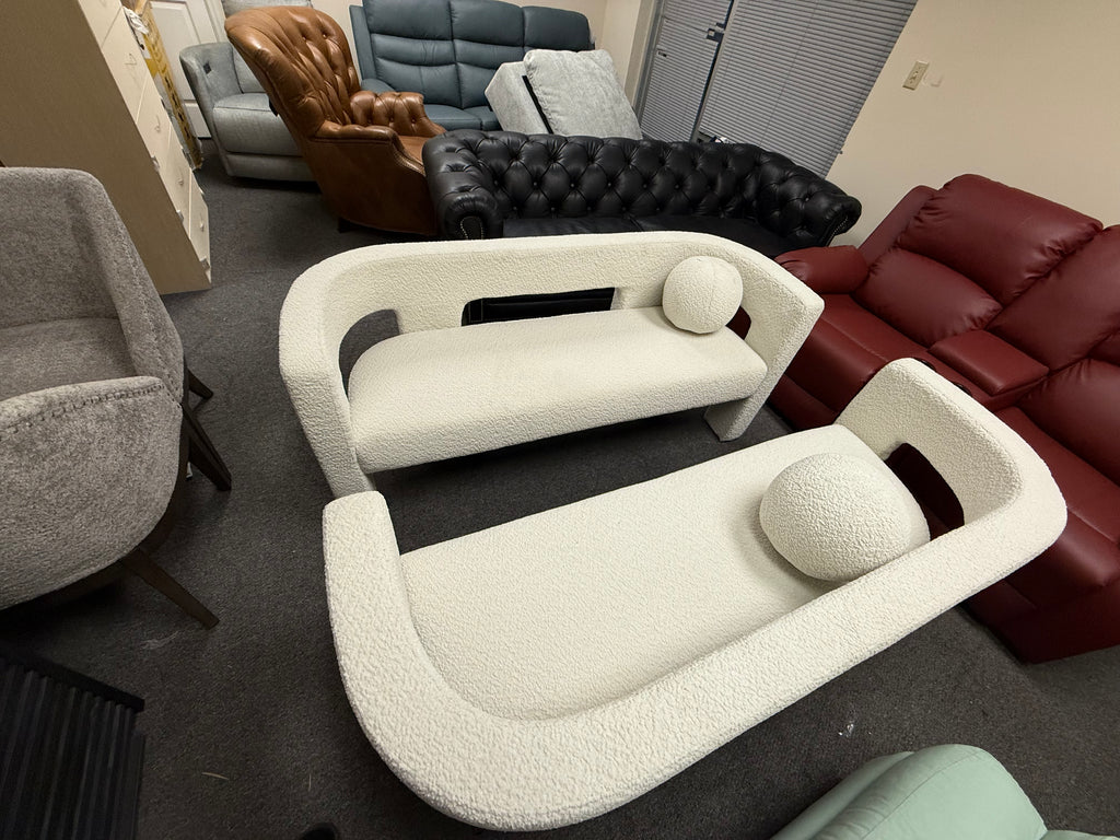 Brycie 66'' Wide Boucle Upholstered Bedroom Room Bench with Toss Pillow