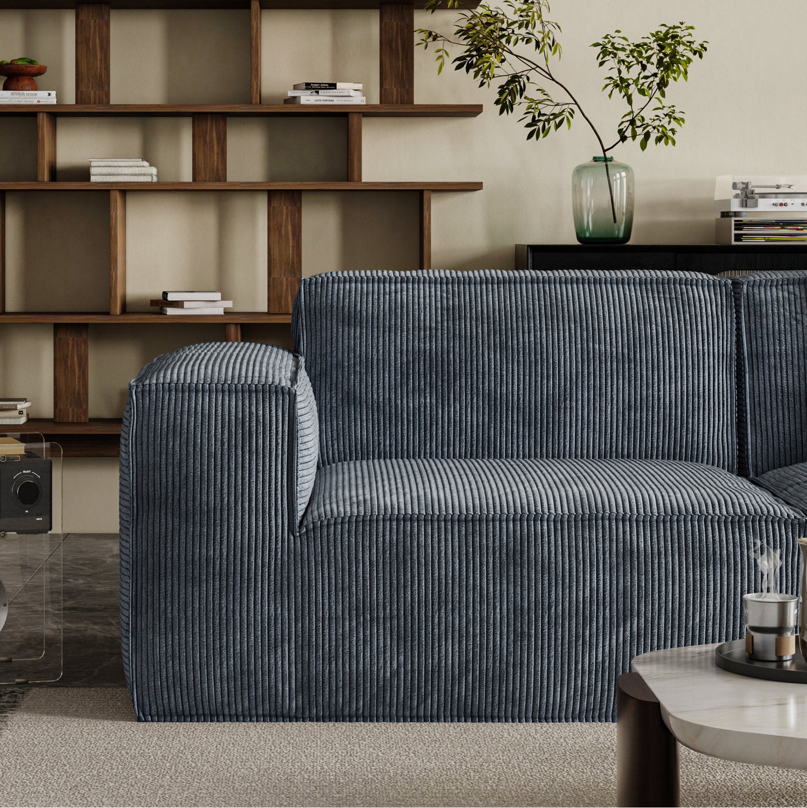 86-Inch Free Combination Modular Gray Sofa Living Room