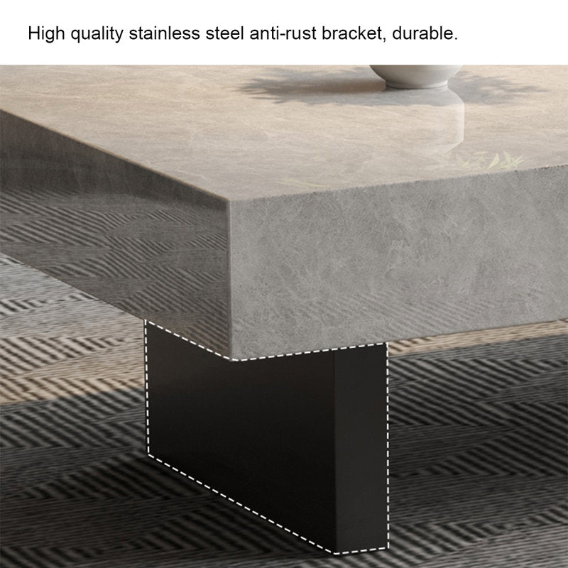 Simple rectangular rock slab floating coffee table