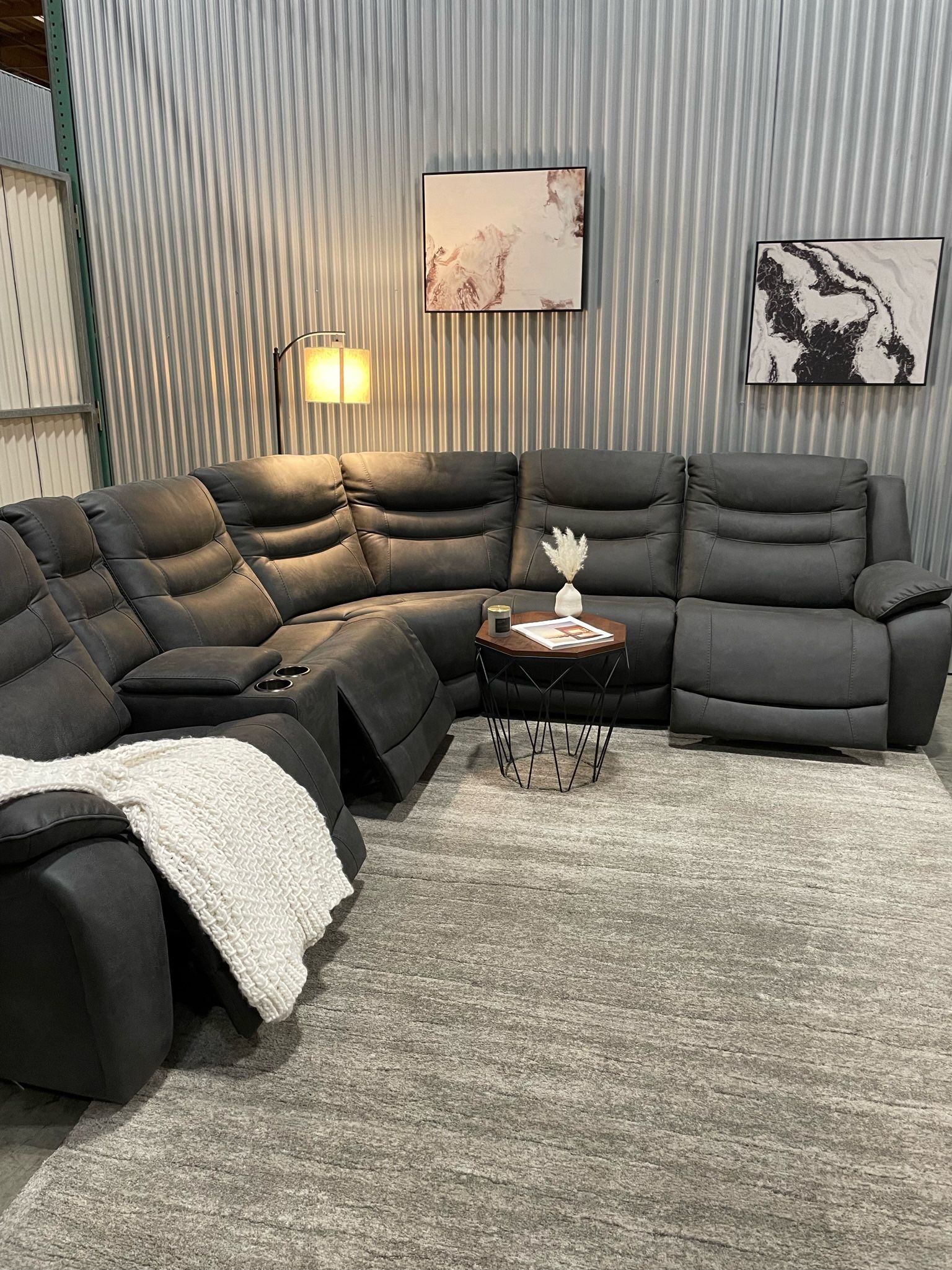 Kelsee Fabric Power Reclining Sectional - Delivery Available