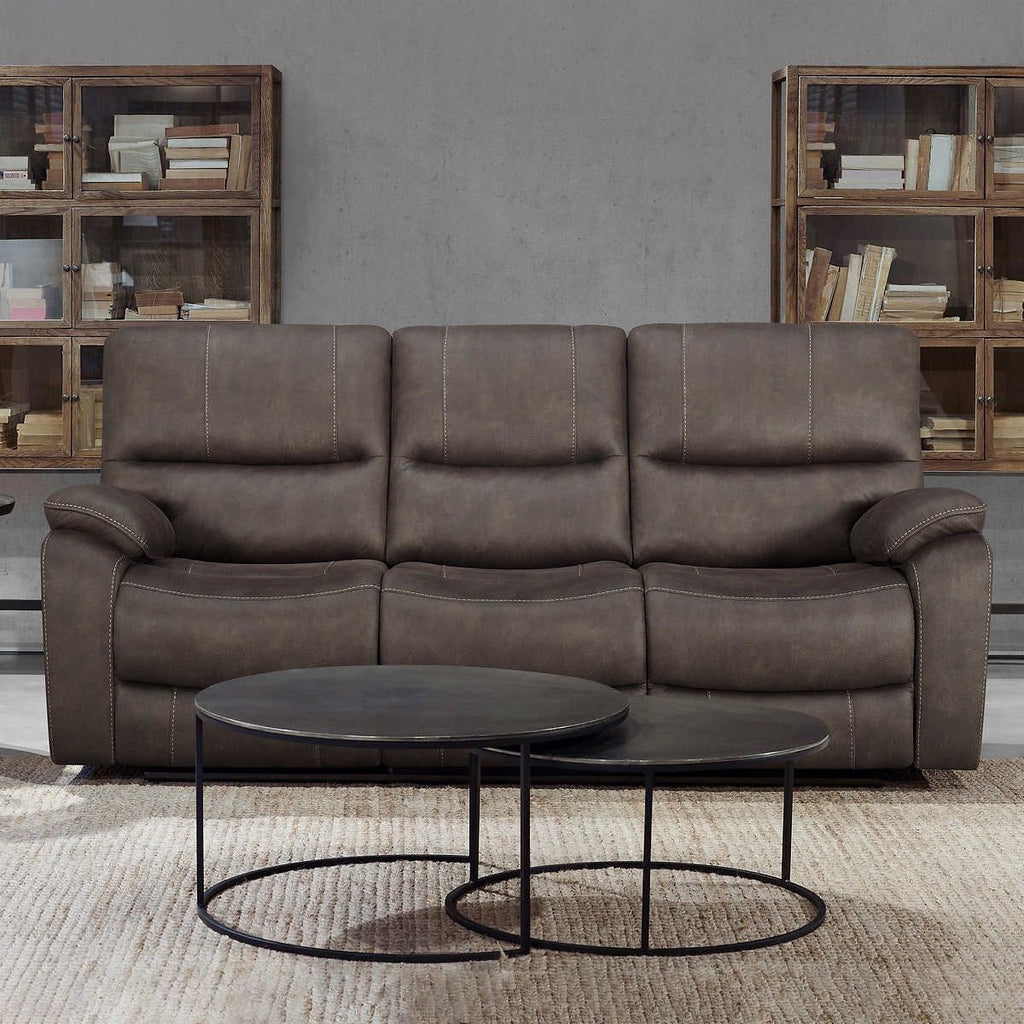 WAREHOUSE CLEARANCE | Barcalounger Henley Fabric Manual Reclining Sofa, Brown