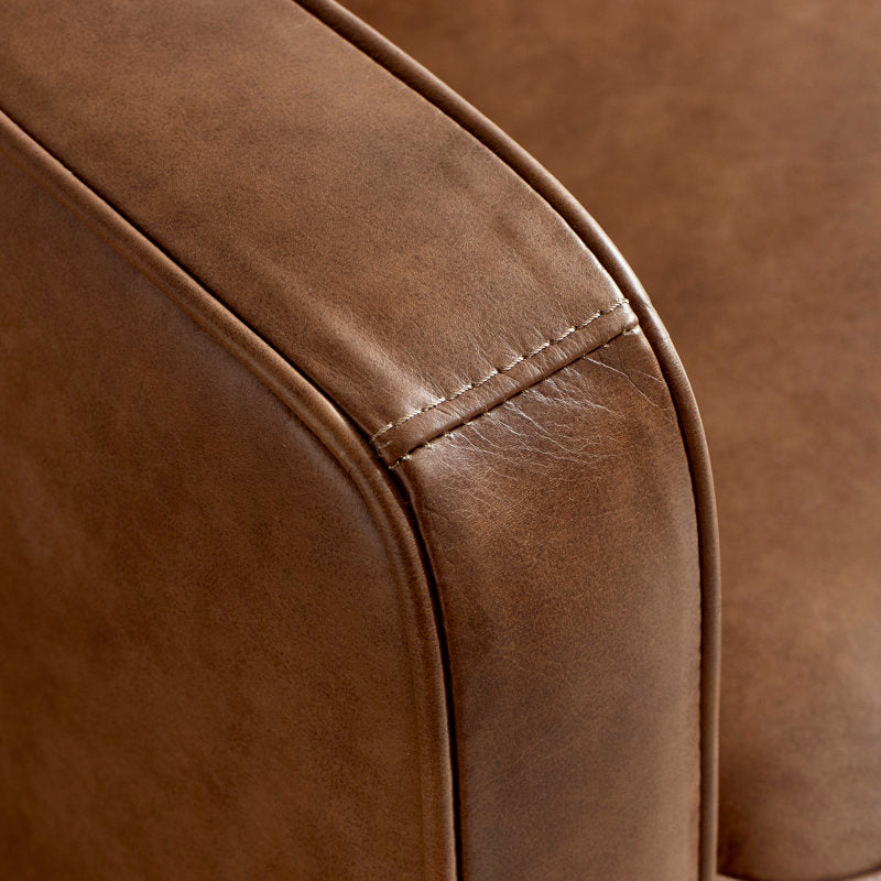 Ashtabula Genuine Leather Square Arm Sofa