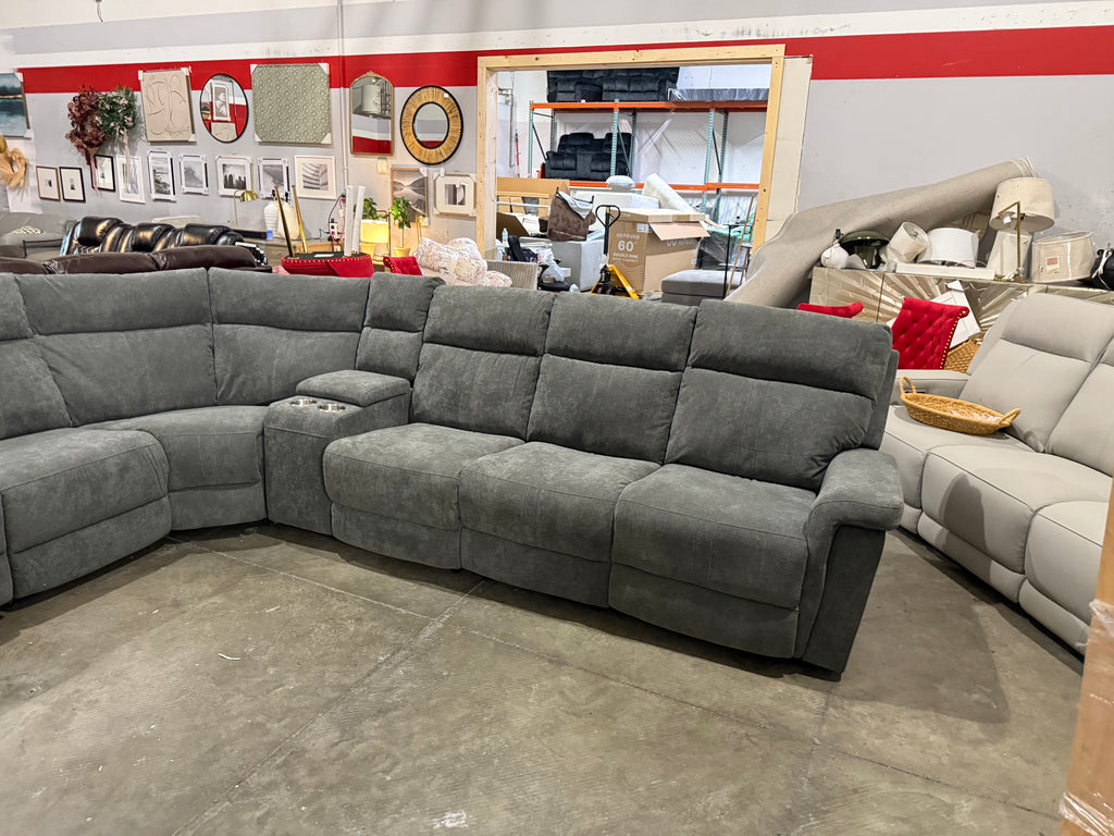 8 - Piece Cushion Back Power Reclining Sectional With Adjustable Lumbar Support & Headrest