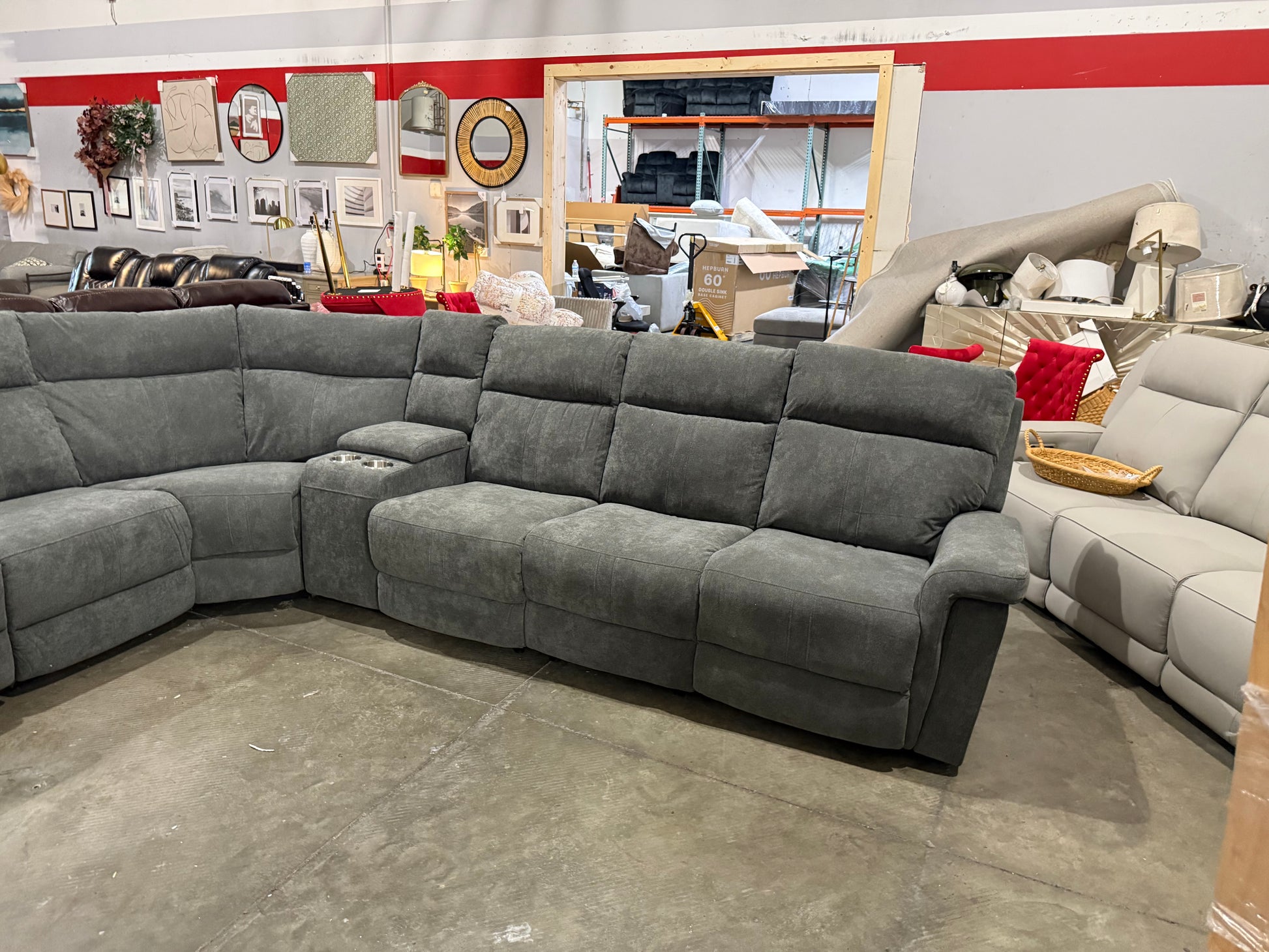 8 - Piece Cushion Back Power Reclining Sectional With Adjustable Lumbar Support & Headrest