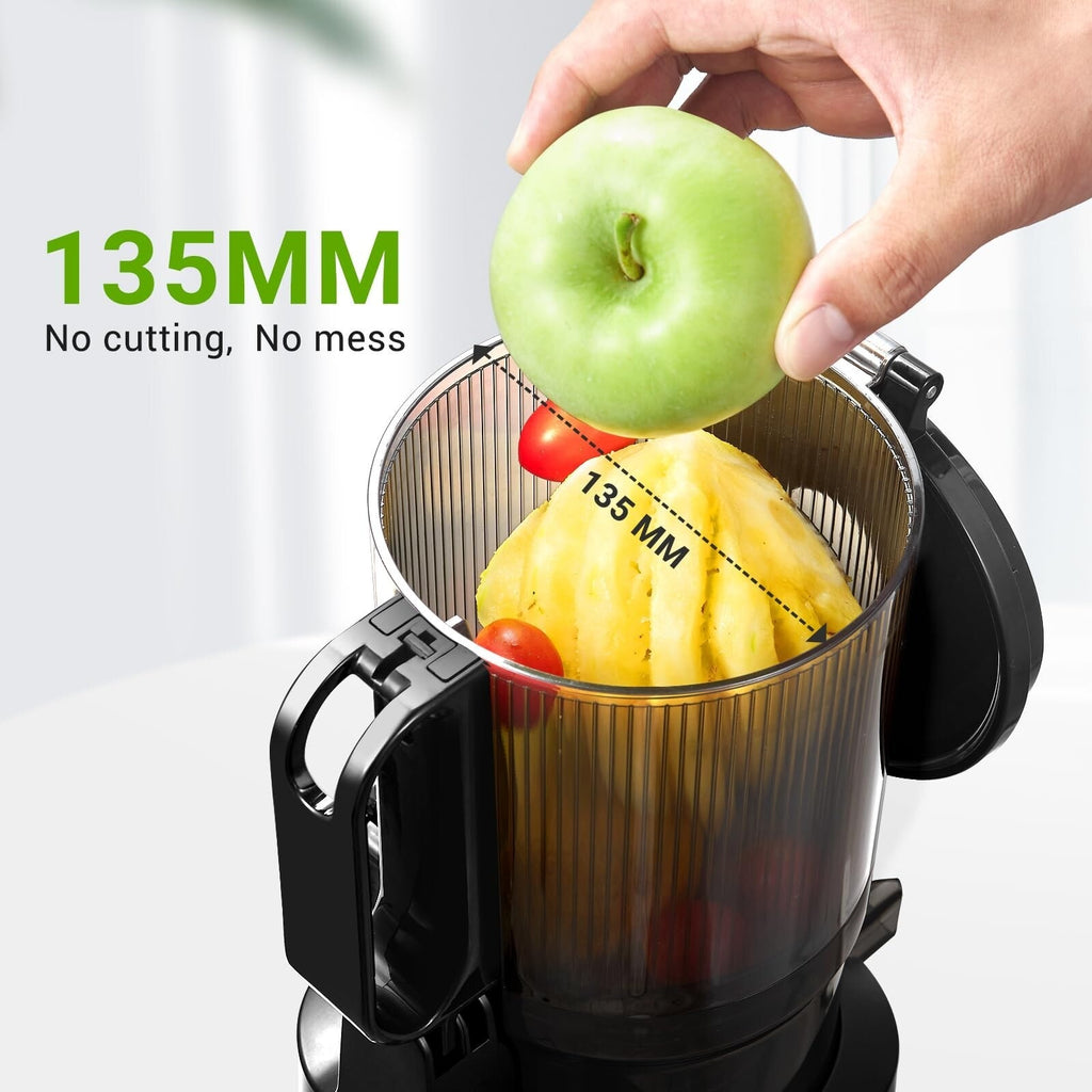 AMZCHEF 5.3-Inch Self-Feeding Masticating Juicer Fit Whole Fruits & Vegetables
