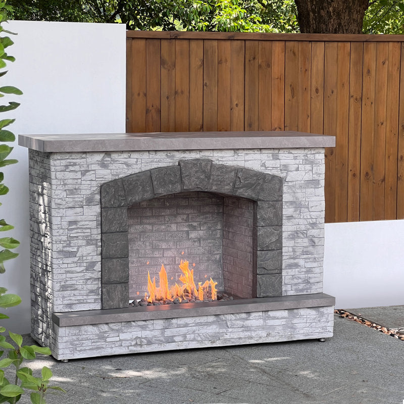 67 Inches European Ledge Outdoor Propane Fireplace