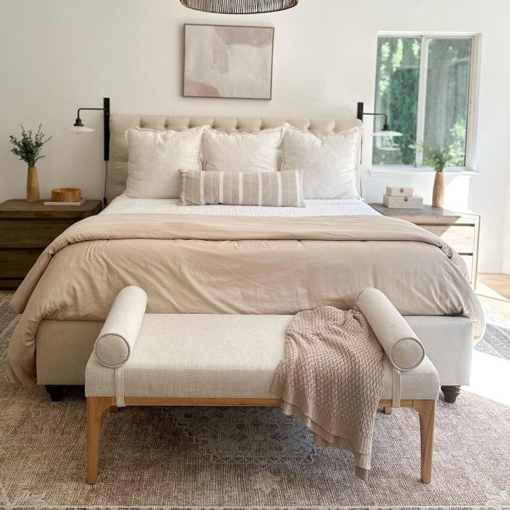 24" x 30" Neutral Abstract Lines Framed Canvas - Threshold™ designed with Studio McGee