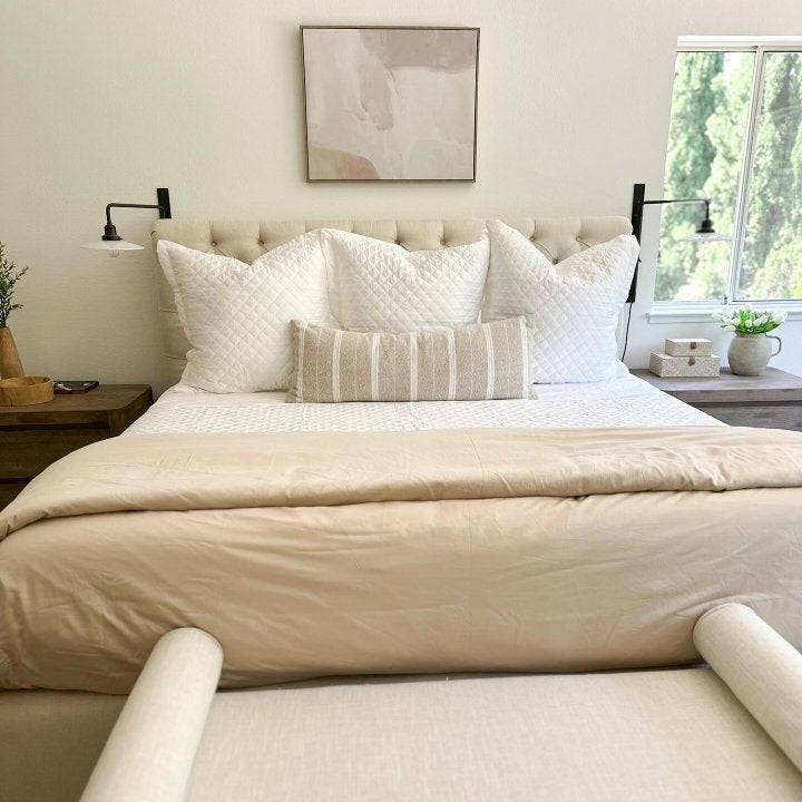 24" x 30" Neutral Abstract Lines Framed Canvas - Threshold™ designed with Studio McGee