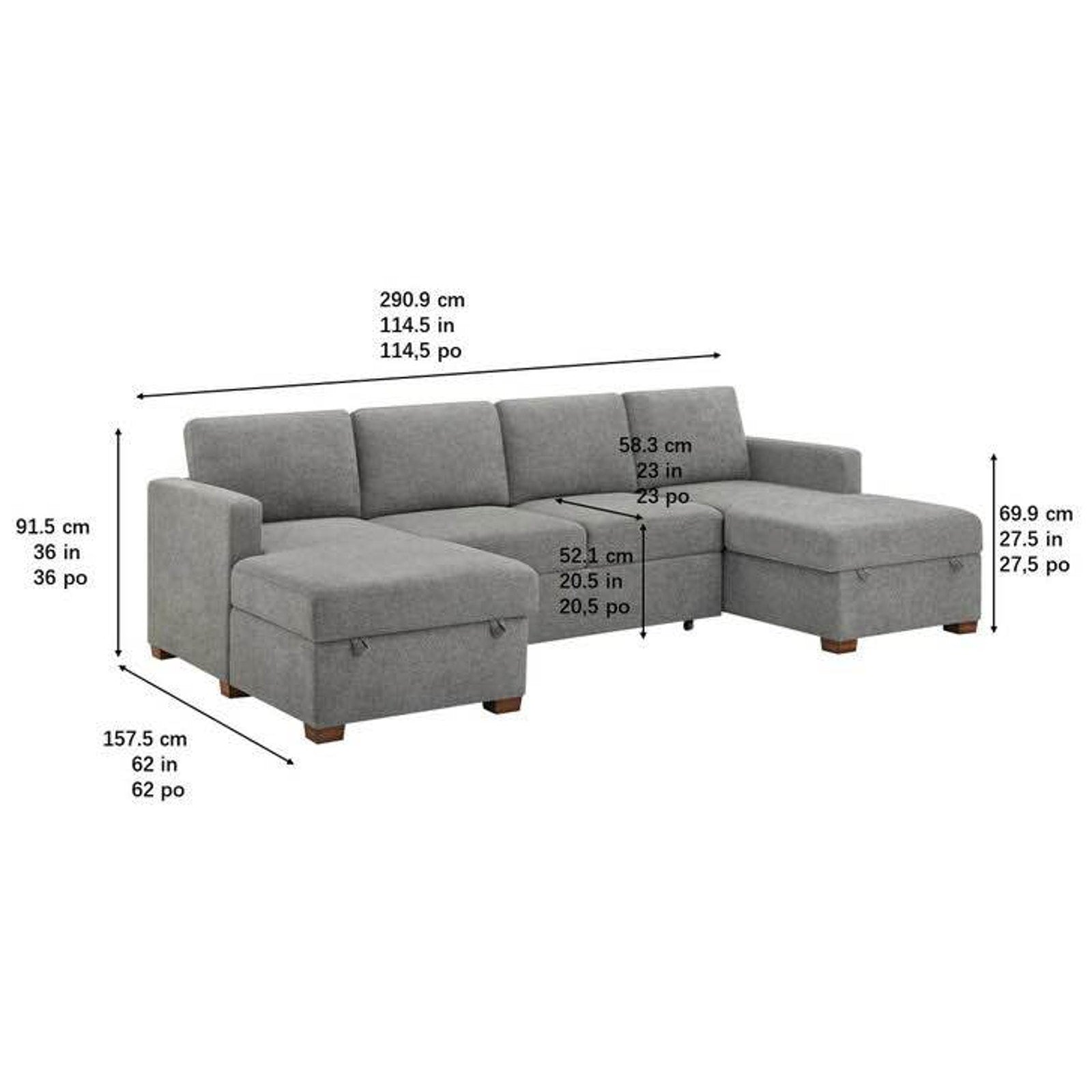 Thomasville Corvalis Convertible Sectional with Double Storage Chaise Free Delivery 🚚