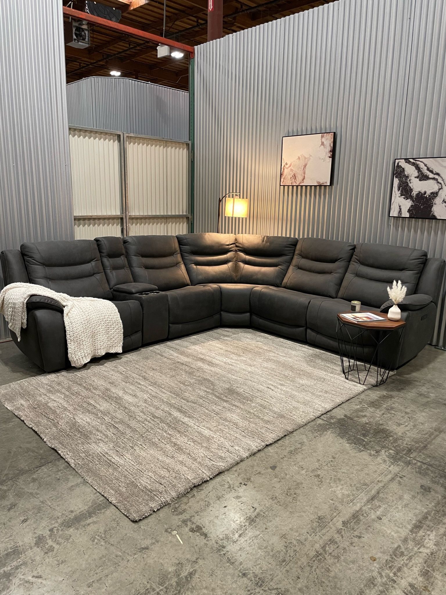 Kelsee Fabric Power Reclining Sectional - Delivery Available