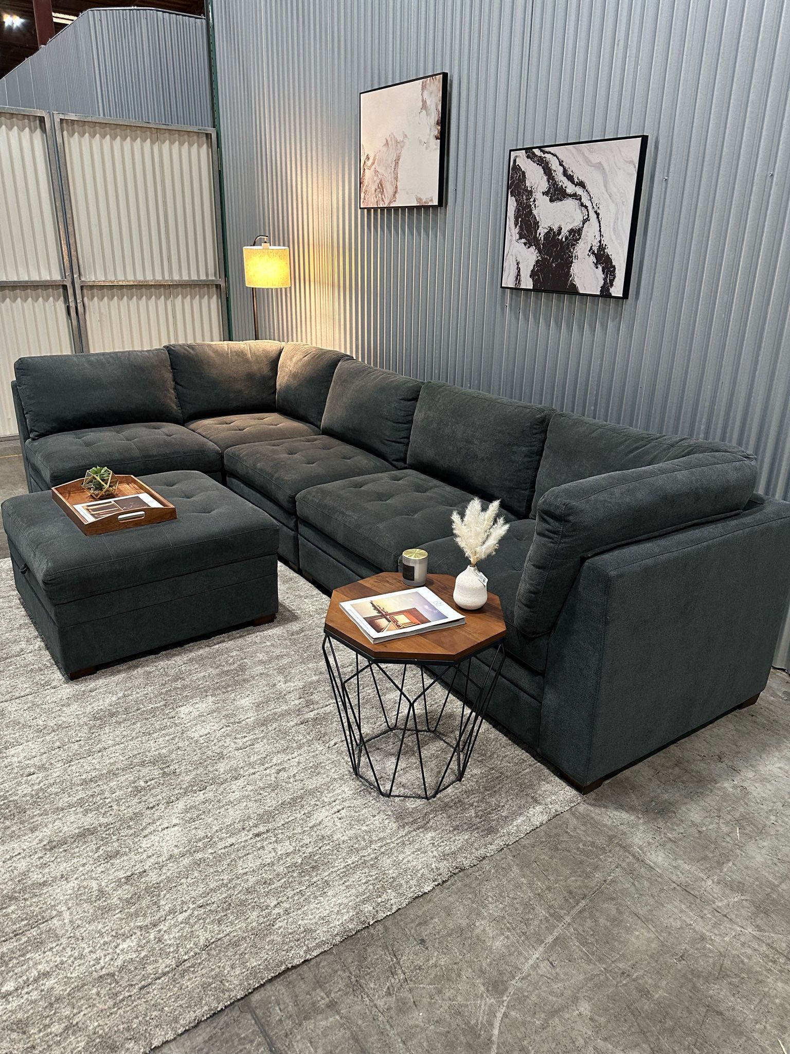 Dark Gray Thomasville Tisdale Sectional - DELIVERY AVAILABLE
