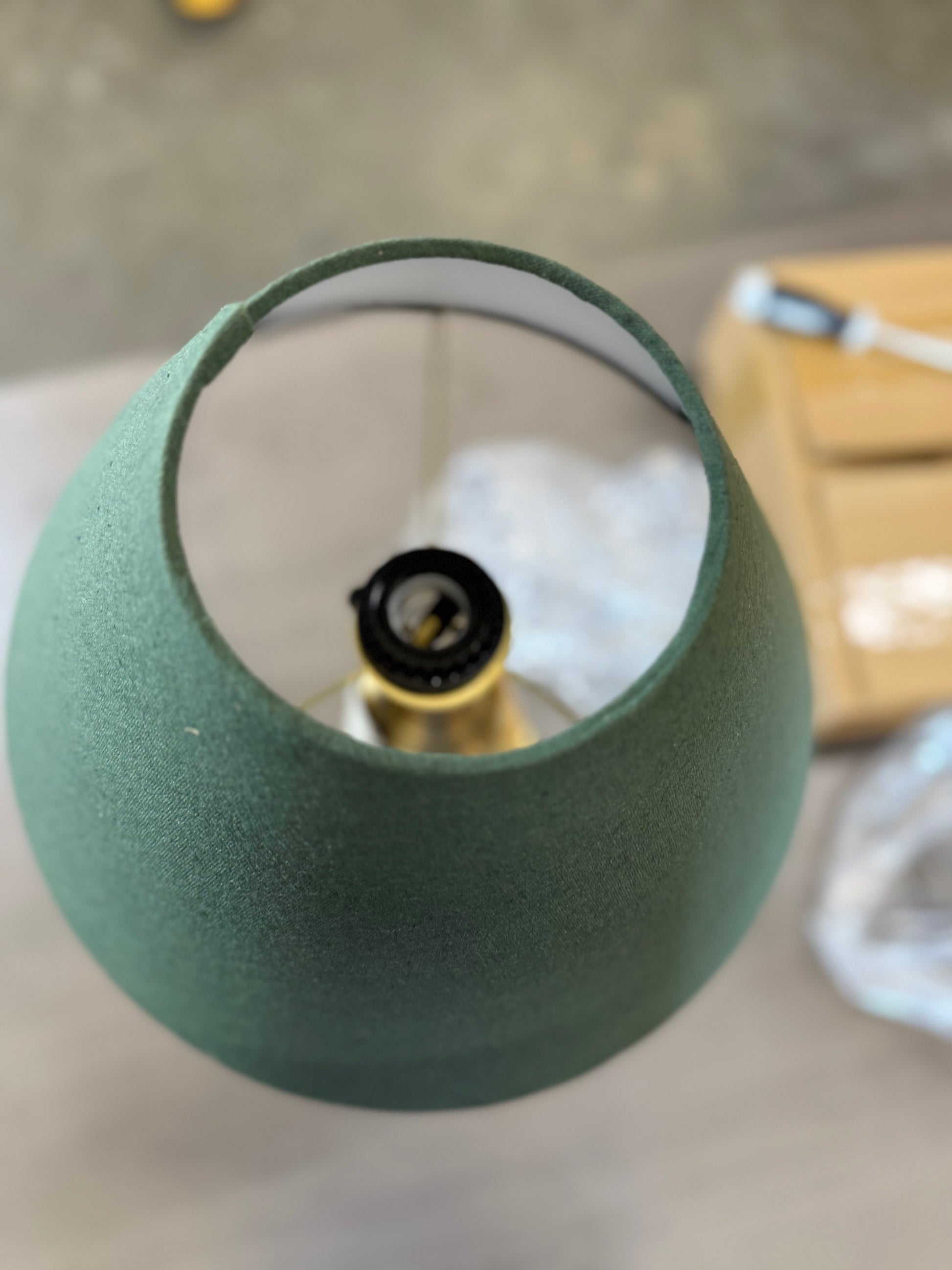 Vintage Brass with Green Shade Table Lamp - Hearth & Hand with