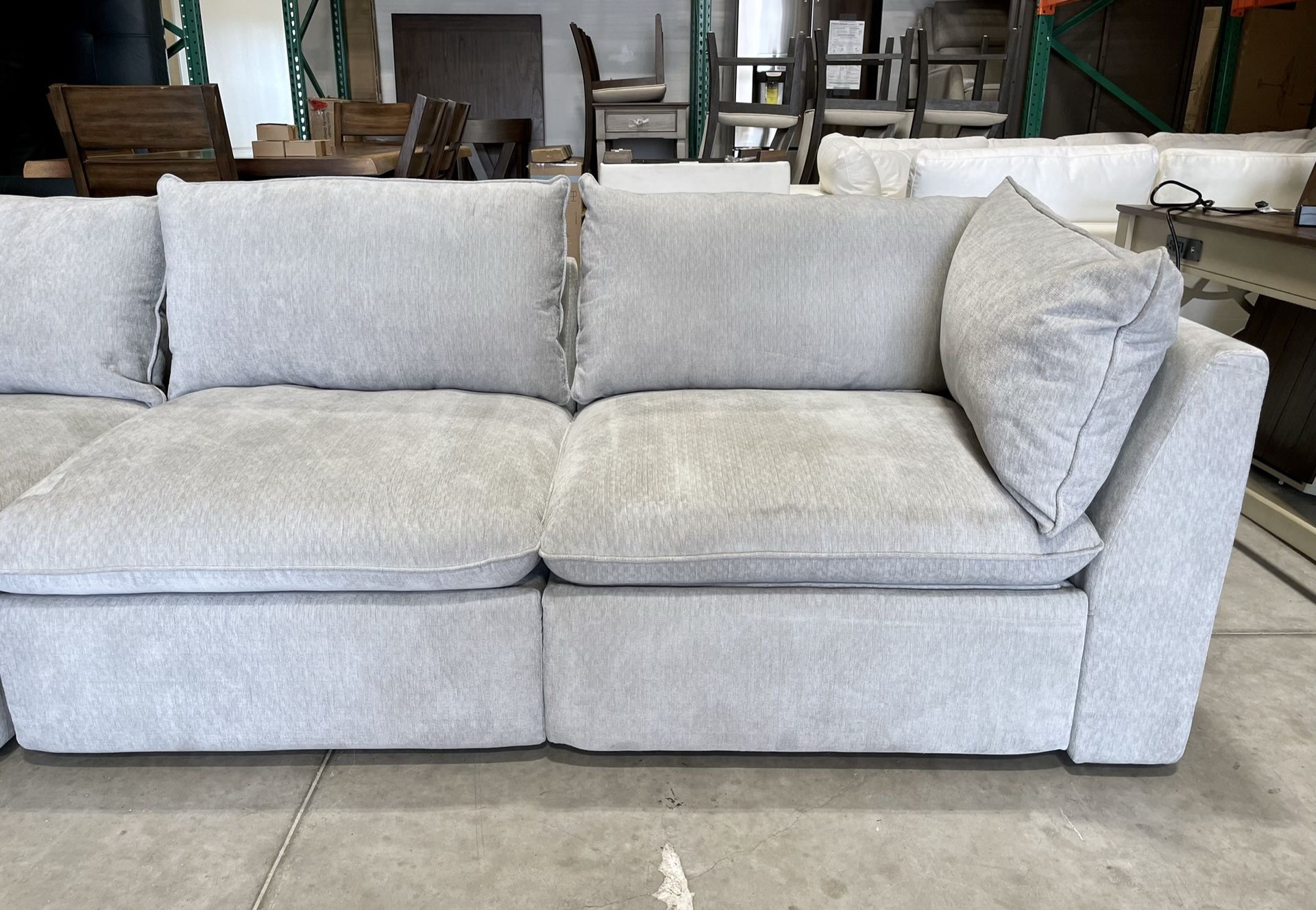 Harwood 5-piece Fabric Modular Sectional Sofa with Power Footrest, Gray WAREHOUSE CLEARANCE |