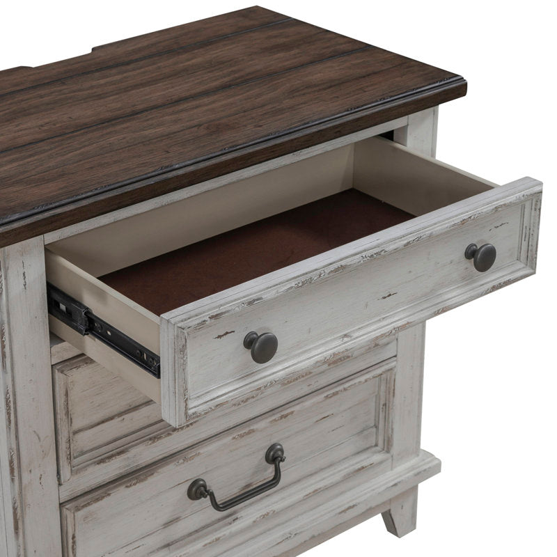 Chalita 3 Drawer Nightstand w/ Charging Station
